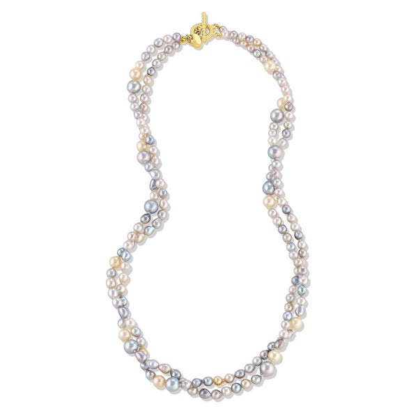 Double Multi-Color Akoya Pearl Necklace