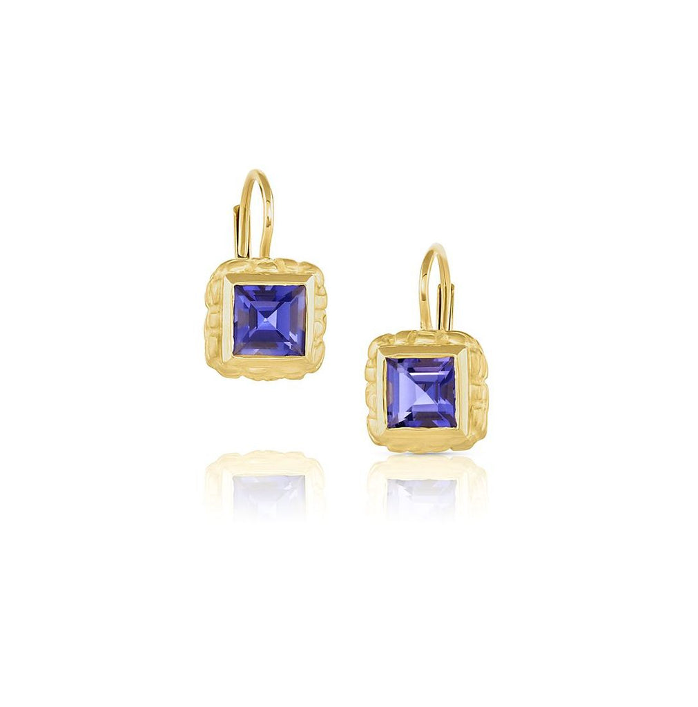 Iolite 18K Gold Earrings