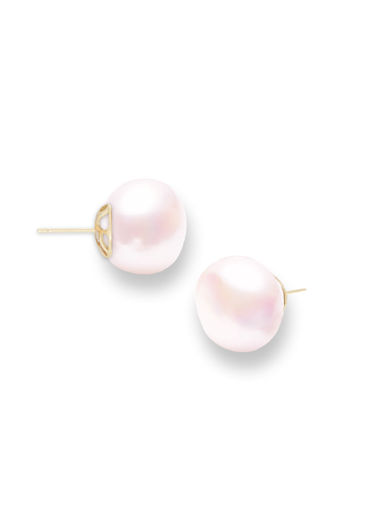 Jumbo Pearl Button Earrings