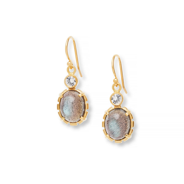 Labradorite and Sapphire Earrings