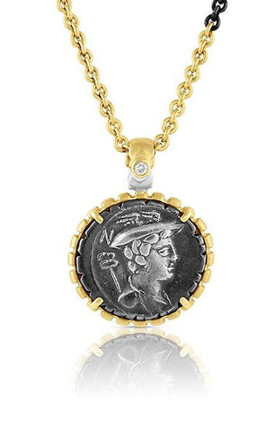 Ancient Roman Coin & 18K Gold Pendant