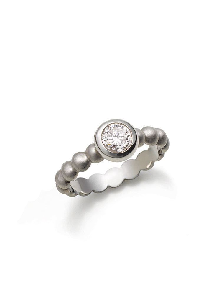 Platinum Scallop Engagement Ring
