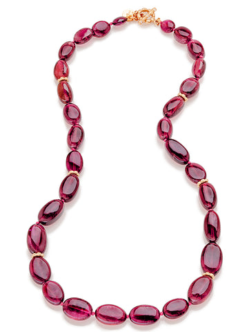 Pink Tourmaline Bead & Diamond Toggle Necklace
