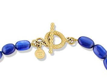 Kyanite, Pearl & 18K Gold Bead Necklace